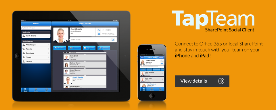 TapTeam SharePoint Social Client for iPhone and iPad