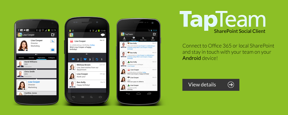 TapTeam SharePoint Social Client for Android